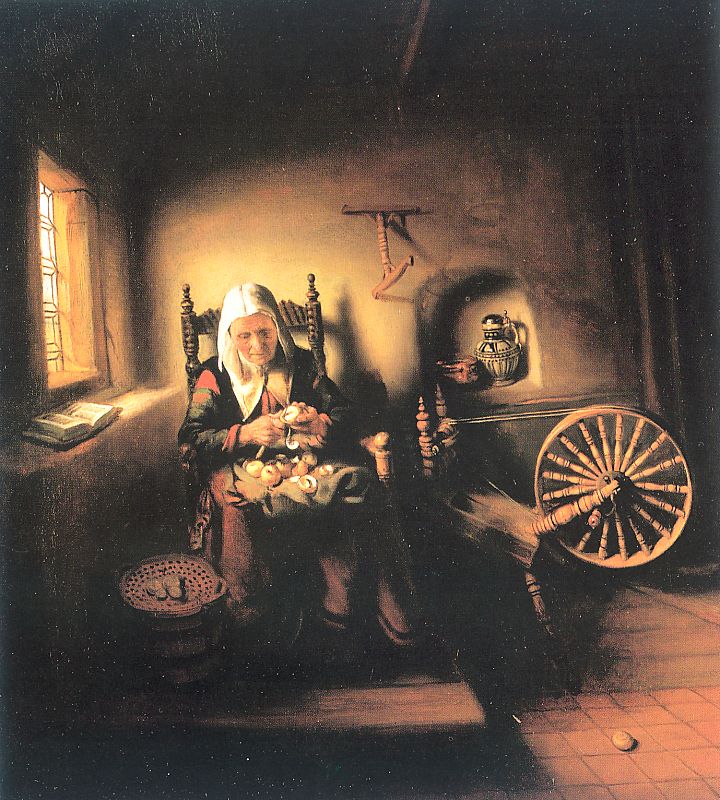 Old Woman Peeling Apples