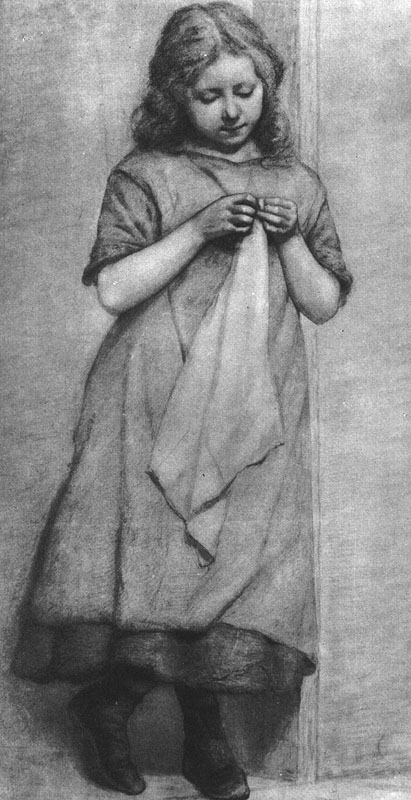Young Girl Sewing